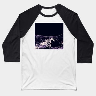 Neon Moon Landing Baseball T-Shirt